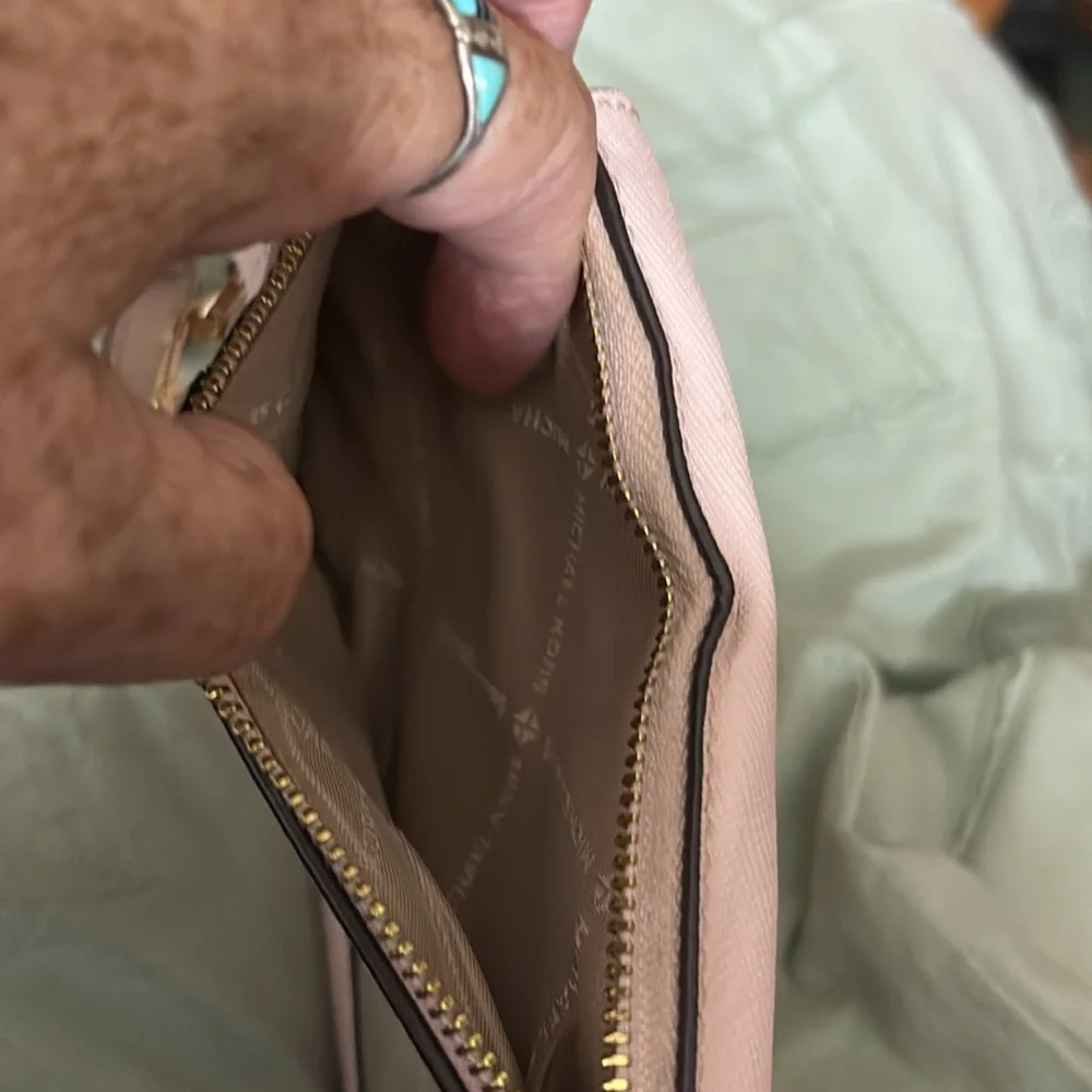 Michael Kors White Leather Phone Holster with Adjustable Strap